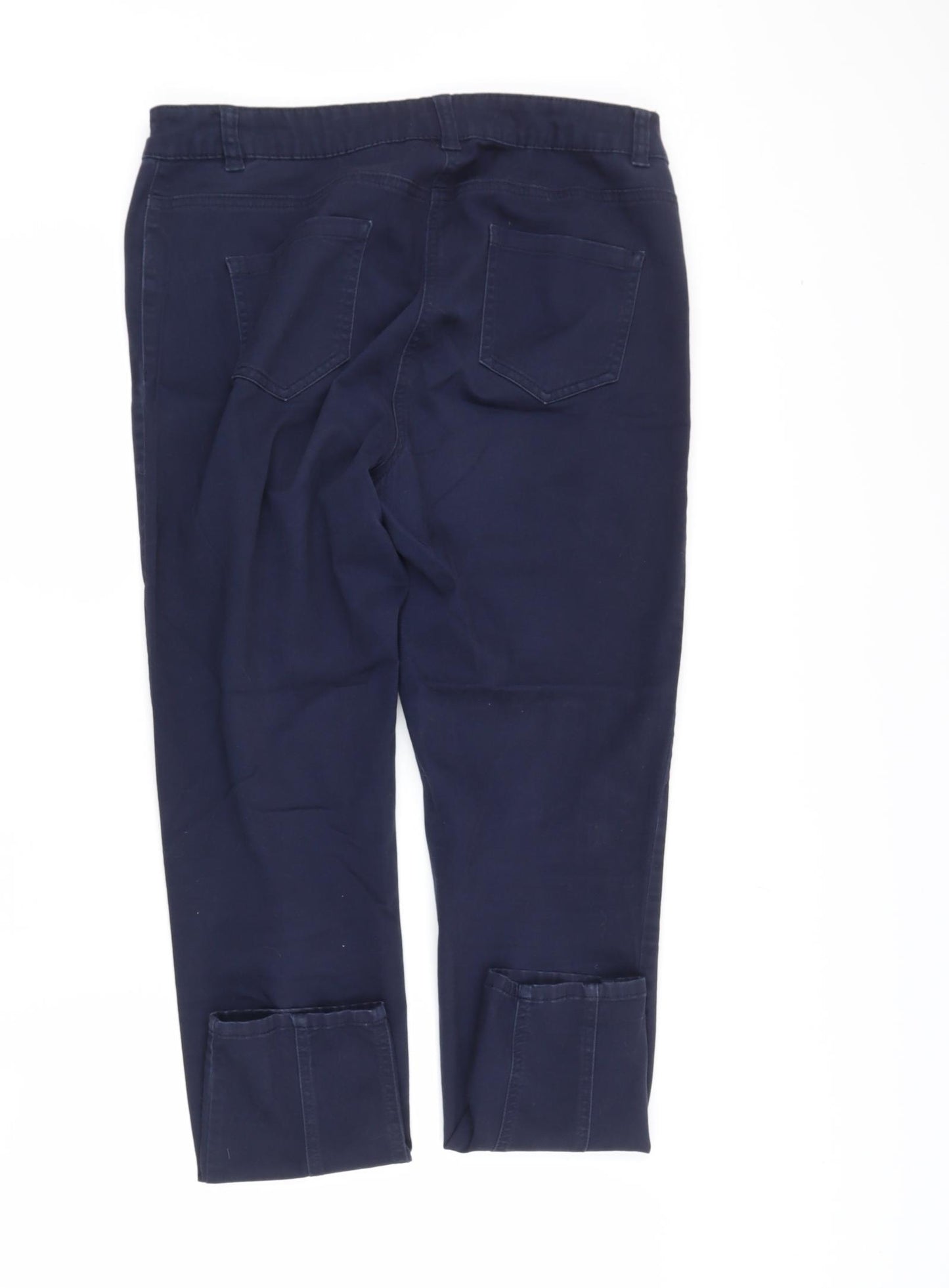 George Womens Blue  Cotton Trousers  Size 14 L28 in Regular