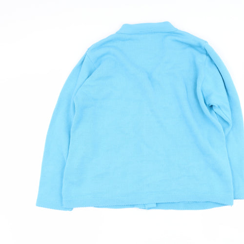 Florida Womens Blue V-Neck  Acrylic Cape Jumper Size M
