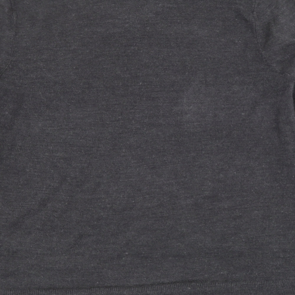 easy  Mens Grey V-Neck  Acrylic Pullover Jumper Size XL