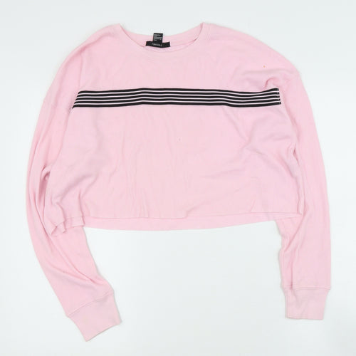 FOREVER 21 Womens Pink Round Neck  Cotton Pullover Jumper Size S