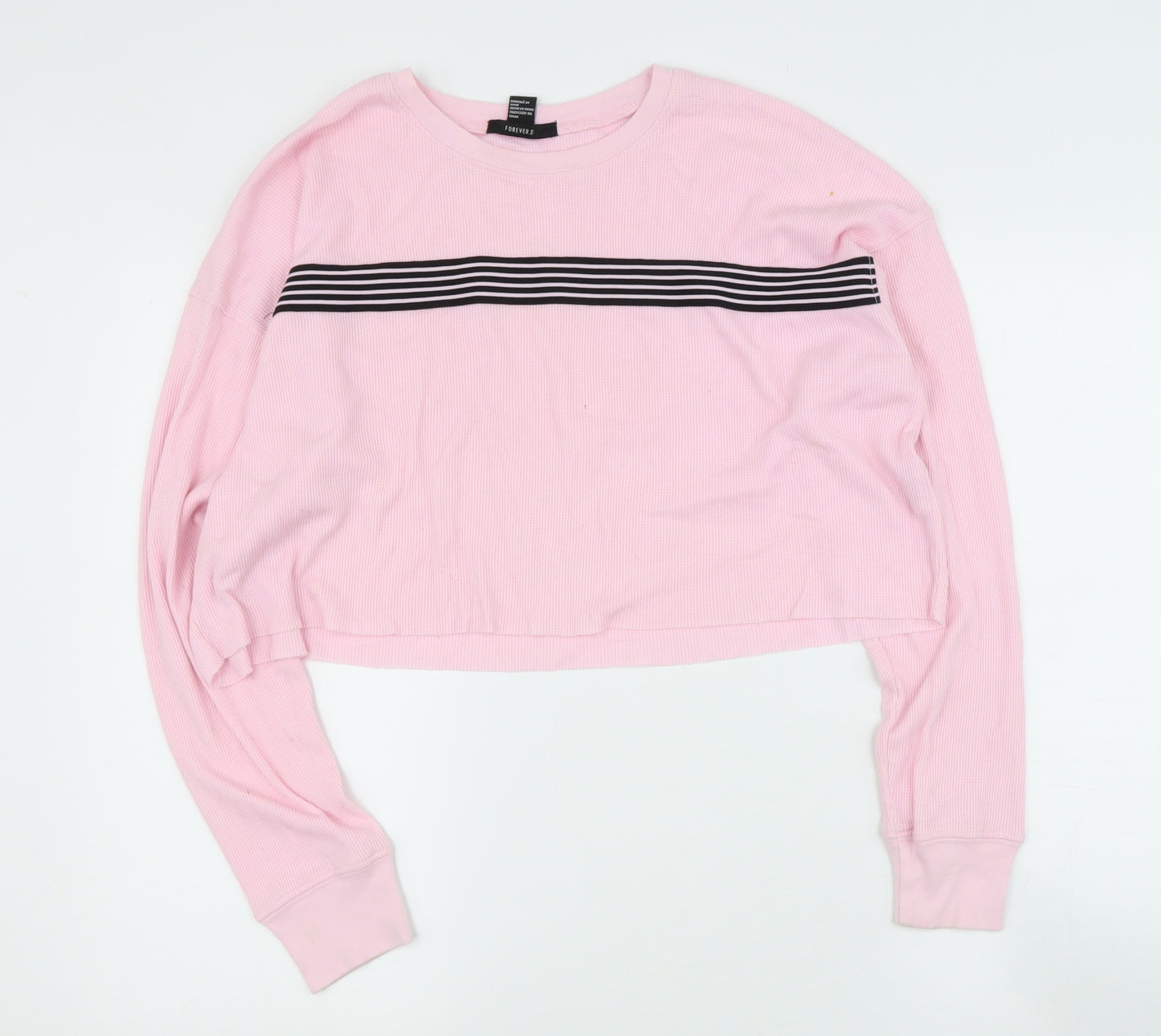 FOREVER 21 Womens Pink Round Neck  Cotton Pullover Jumper Size S