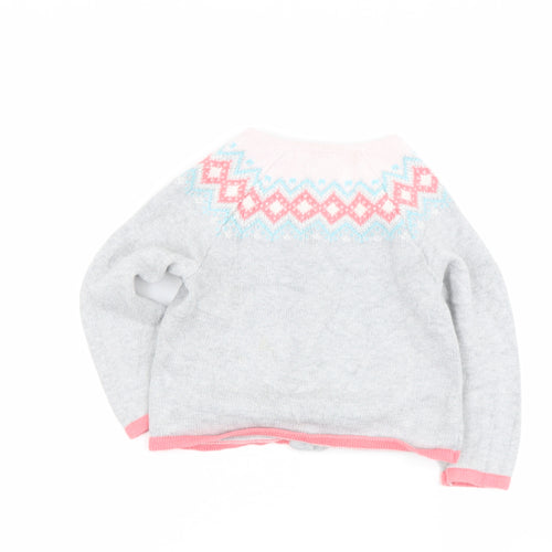 Gymboree Baby Grey Geometric Cotton Cardigan Jumper Size 3-6 Months