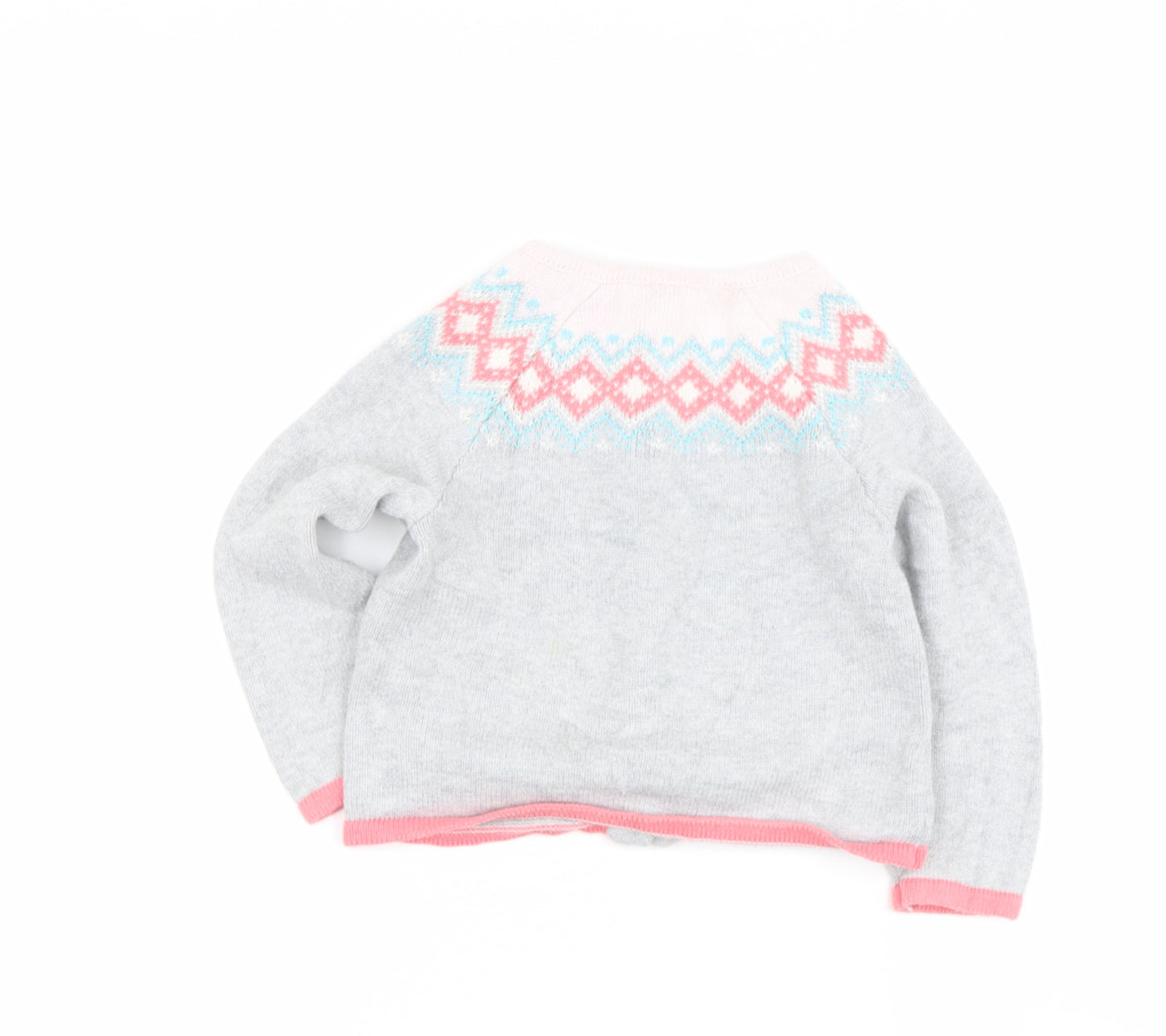 Gymboree Baby Grey Geometric Cotton Cardigan Jumper Size 3-6 Months