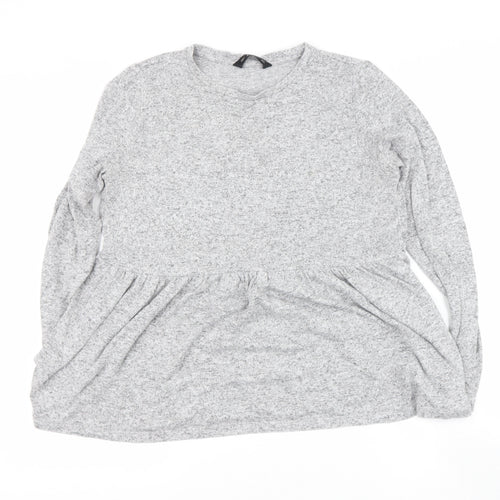 F&F Womens Grey Round Neck  Viscose Pullover Jumper Size 12