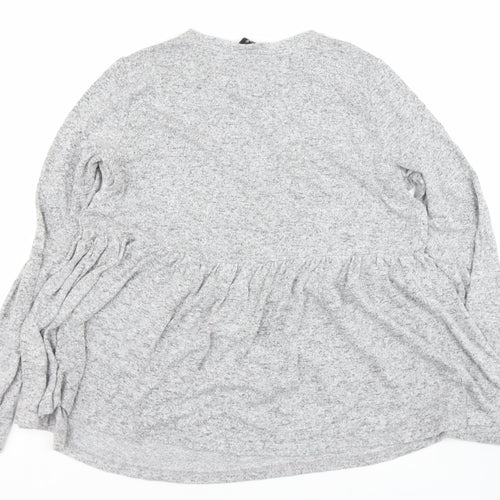 F&F Womens Grey Round Neck  Viscose Pullover Jumper Size 12