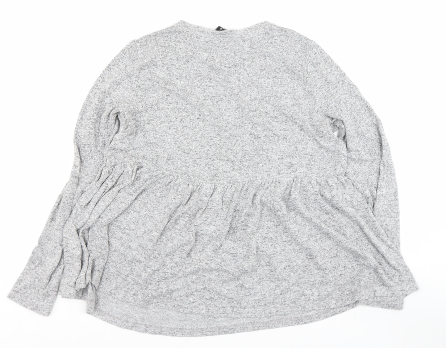 F&F Womens Grey Round Neck  Viscose Pullover Jumper Size 12