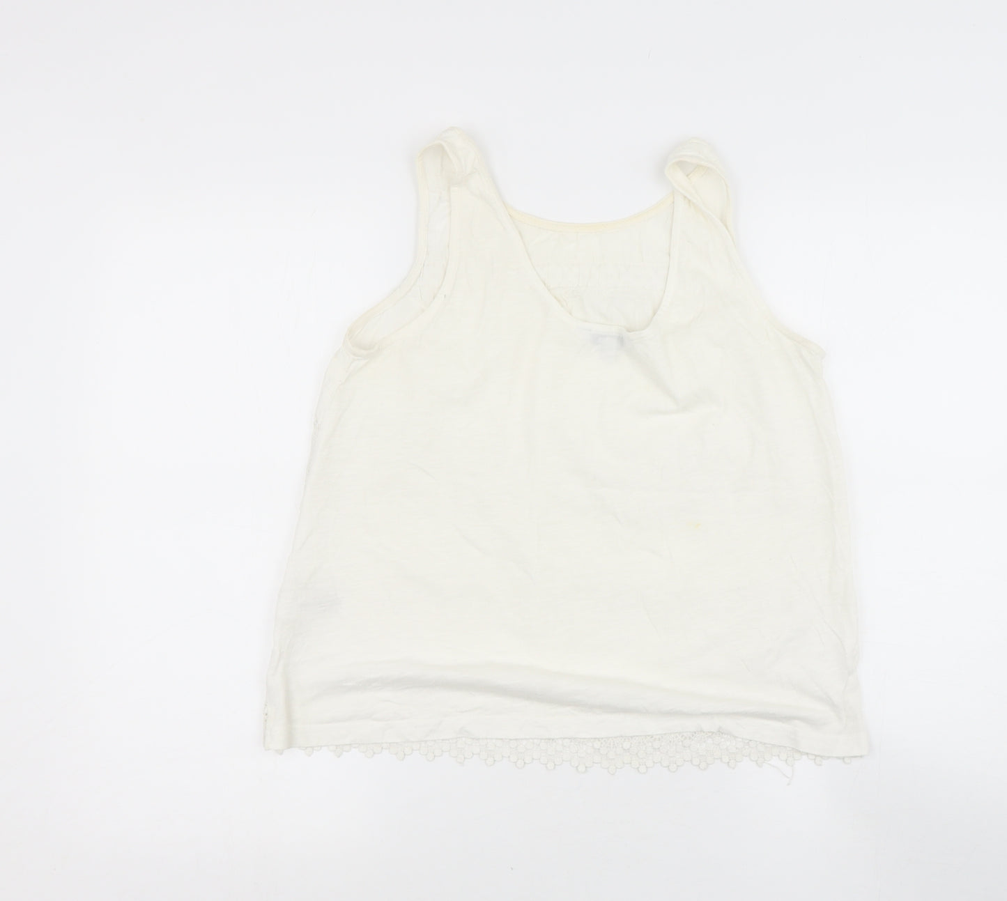 NEXT Womens Beige  Cotton Basic Blouse Size 12 Round Neck