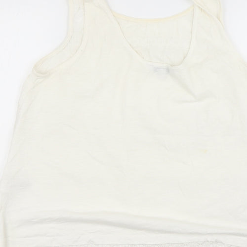 NEXT Womens Beige  Cotton Basic Blouse Size 12 Round Neck