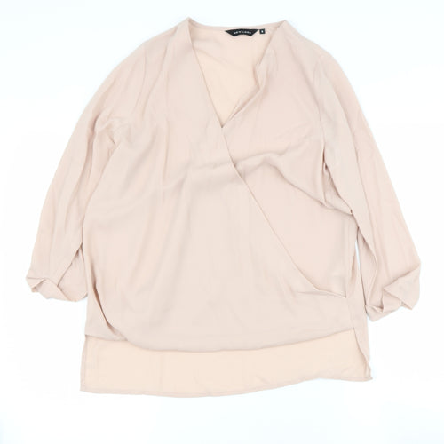 new look  Womens Beige  Polyester Basic  Size 8 V-Neck