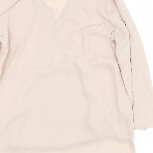 new look  Womens Beige  Polyester Basic  Size 8 V-Neck