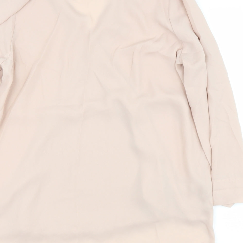 new look  Womens Beige  Polyester Basic  Size 8 V-Neck