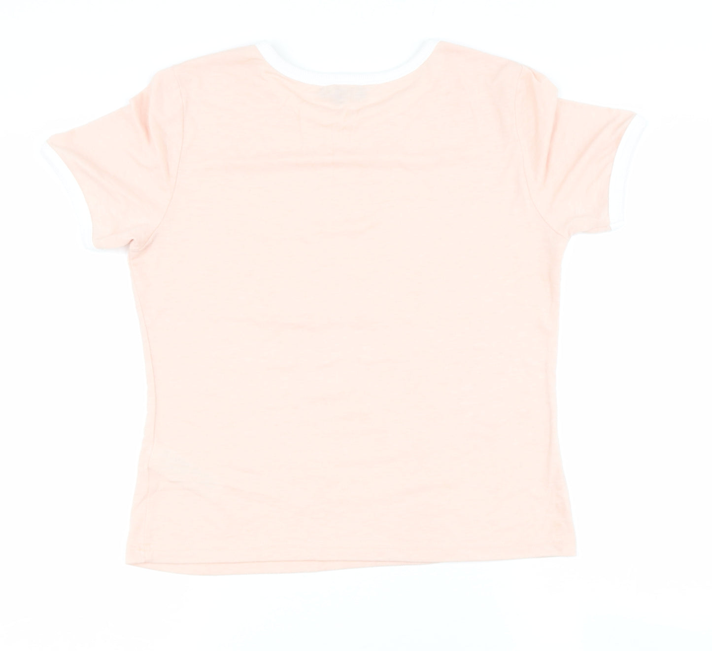 new look  Womens Pink  Cotton Basic T-Shirt Size 10 Round Neck