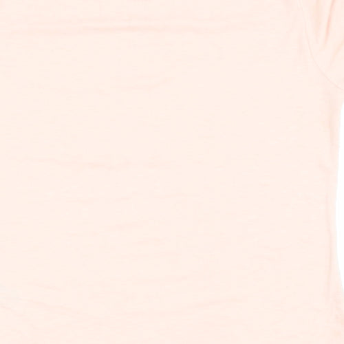 new look  Womens Pink  Cotton Basic T-Shirt Size 10 Round Neck