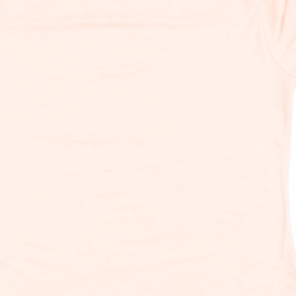 new look  Womens Pink  Cotton Basic T-Shirt Size 10 Round Neck