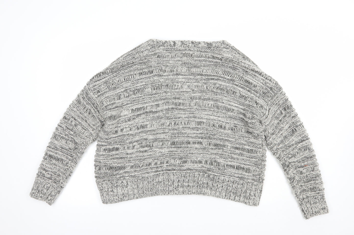 Limited Collection Womens Grey V-Neck  Acrylic Cardigan Jumper Size 16