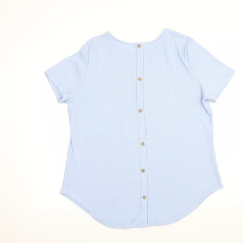SheIn Womens Blue  Polyester Basic Blouse Size XL Crew Neck