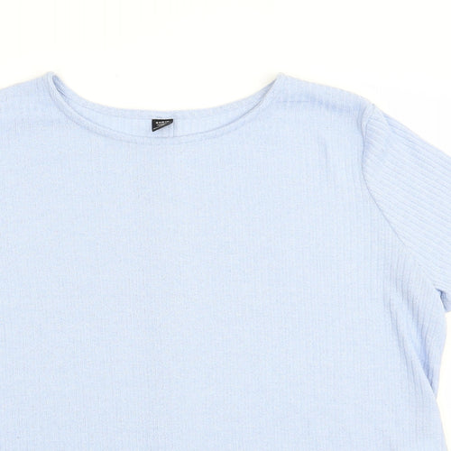 SheIn Womens Blue  Polyester Basic Blouse Size XL Crew Neck