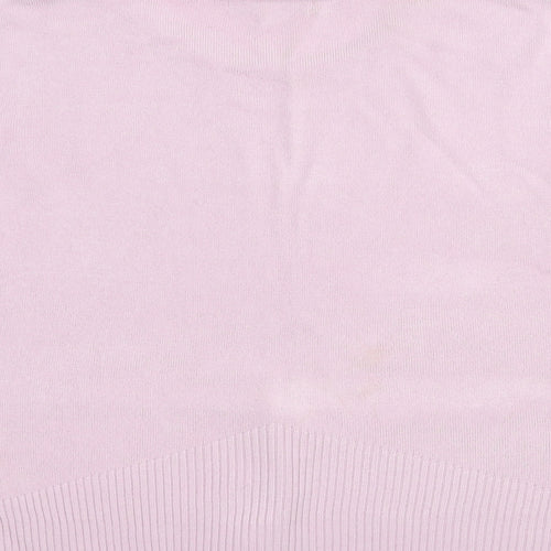 Klass Womens Pink Crew Neck  Acrylic Pullover Jumper Size L