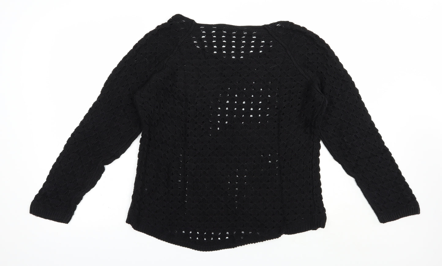 George Womens Black Boat Neck  Cotton Pullover Jumper Size 18
