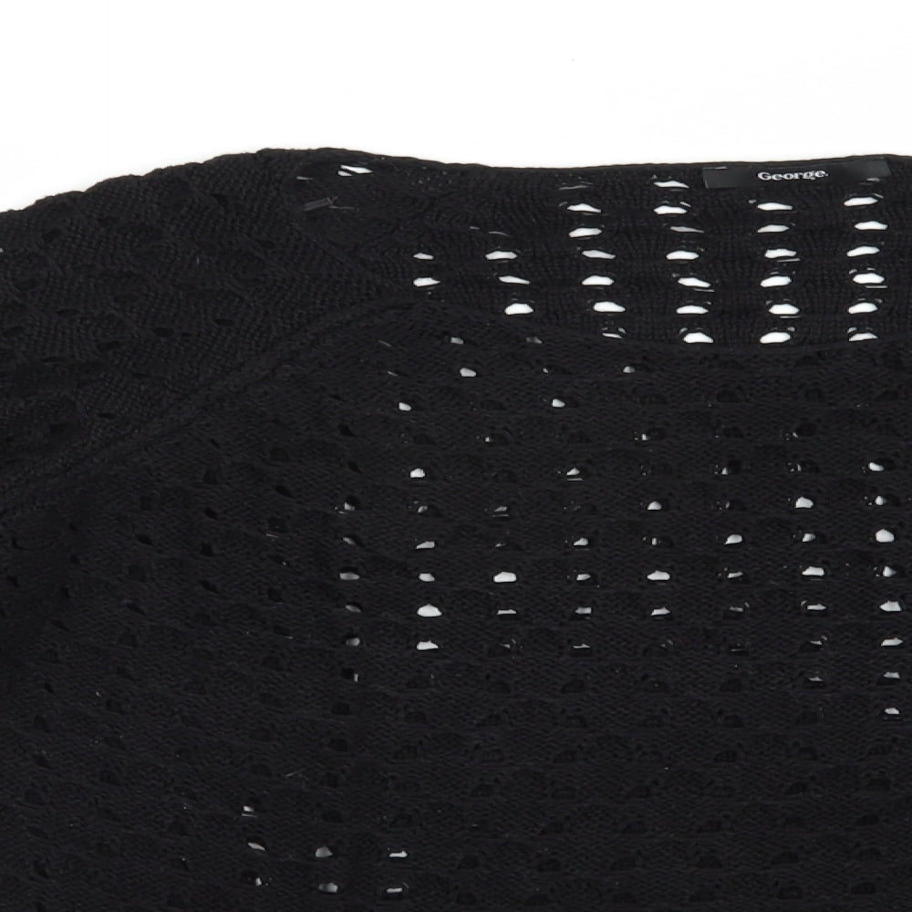 George Womens Black Boat Neck  Cotton Pullover Jumper Size 18