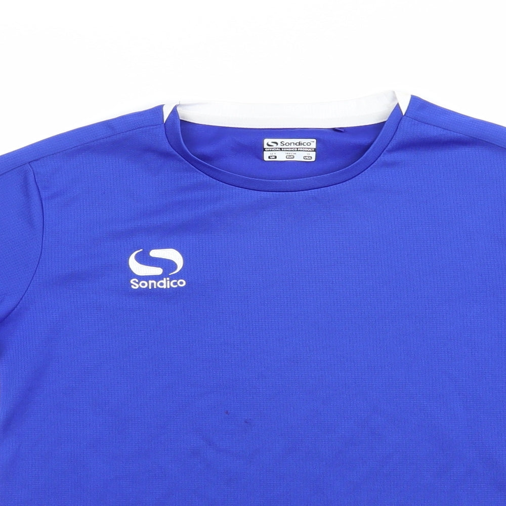 Sondico Boys Blue  Polyester Pullover T-Shirt Size 13 Years Crew Neck Pullover