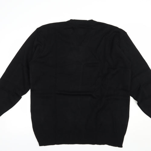 Direct Corporate Mens Black V-Neck  Acrylic Pullover Jumper Size XL