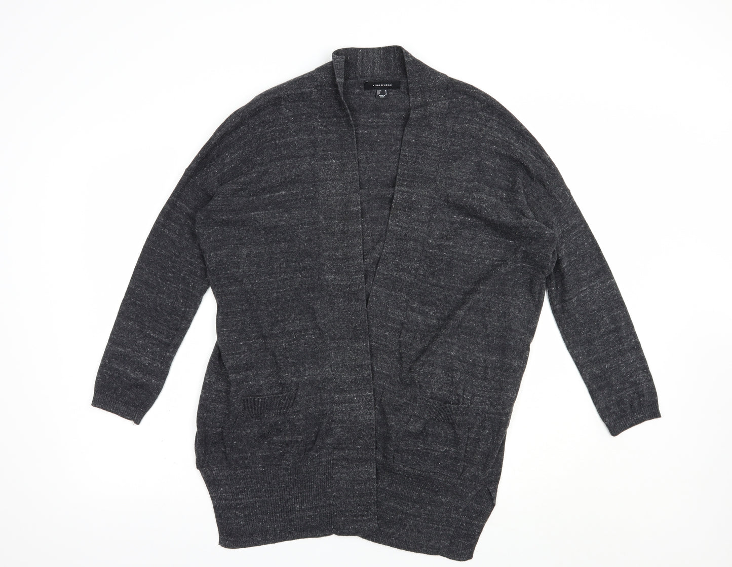 Atmosphere Womens Grey V-Neck  Cotton Cardigan Jumper Size 10