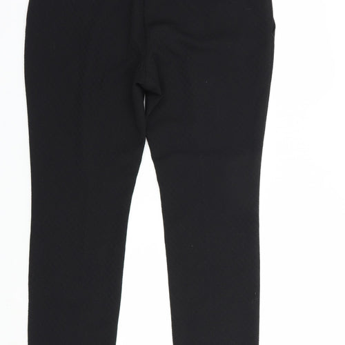 NEXT Womens Black  Polyester Dress Pants Trousers Size 10 L30 in Regular Hook & Loop
