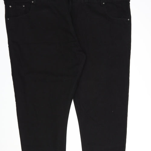 Blue Circle Womens Black  Cotton Straight Jeans Size 61 in L30 in Regular Button
