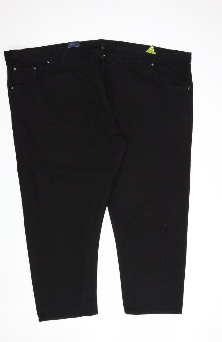 Blue Circle Womens Black  Cotton Straight Jeans Size 61 in L30 in Regular Button