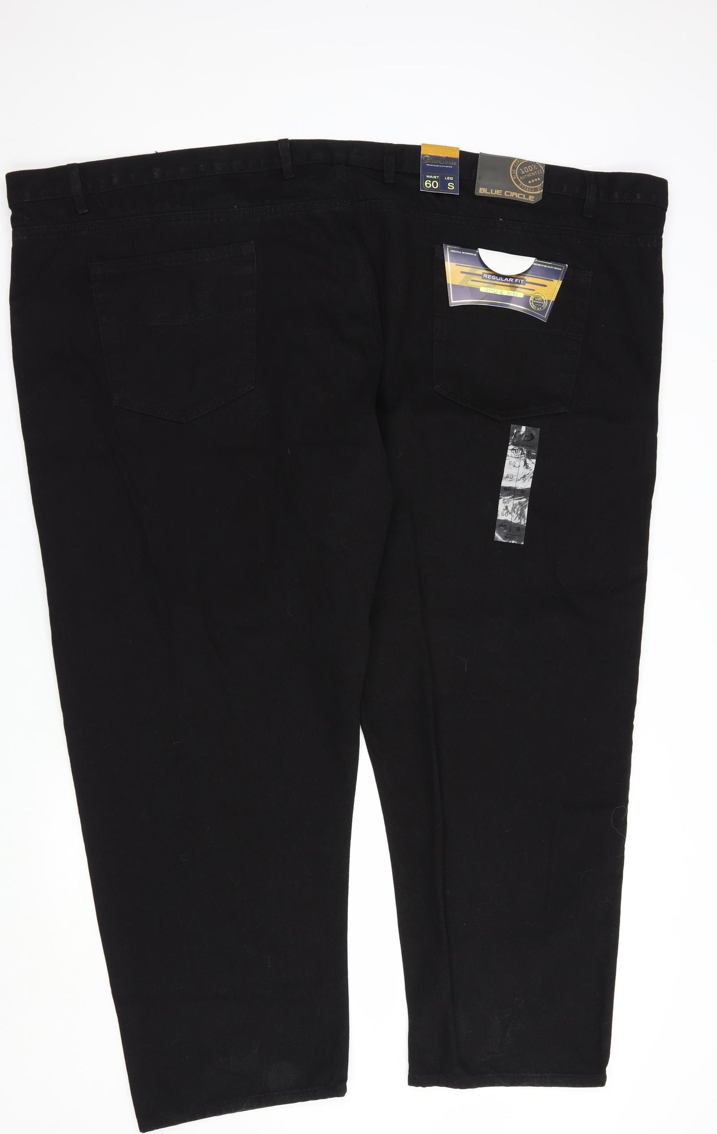 Blue Circle Womens Black  Cotton Straight Jeans Size 61 in L30 in Regular Button