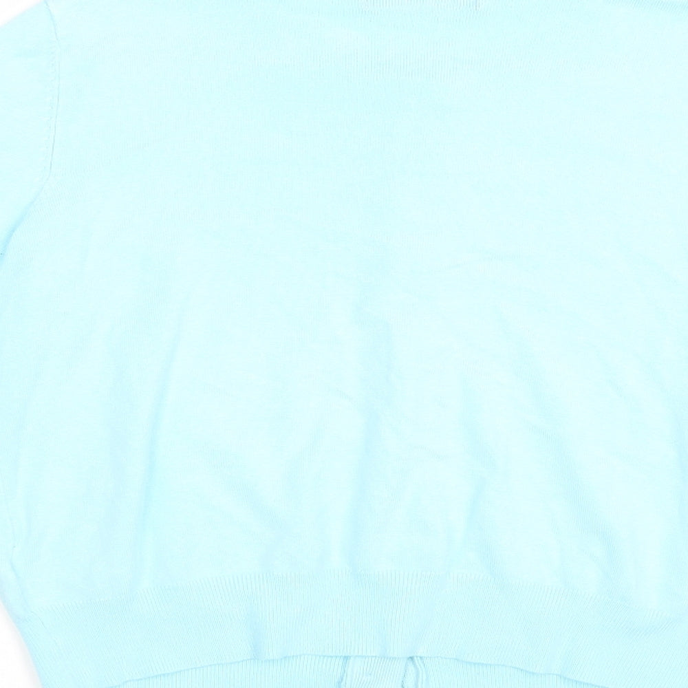 Marks and Spencer Womens Blue Crew Neck  Viscose Cardigan Jumper Size 12