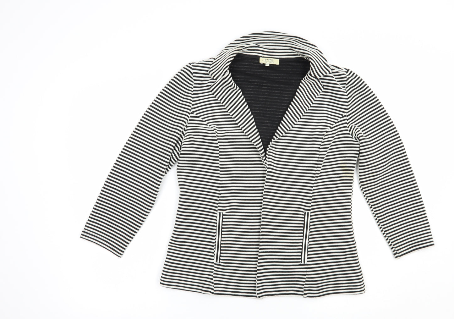 Papaya Womens Black Striped  Jacket Blazer Size 14