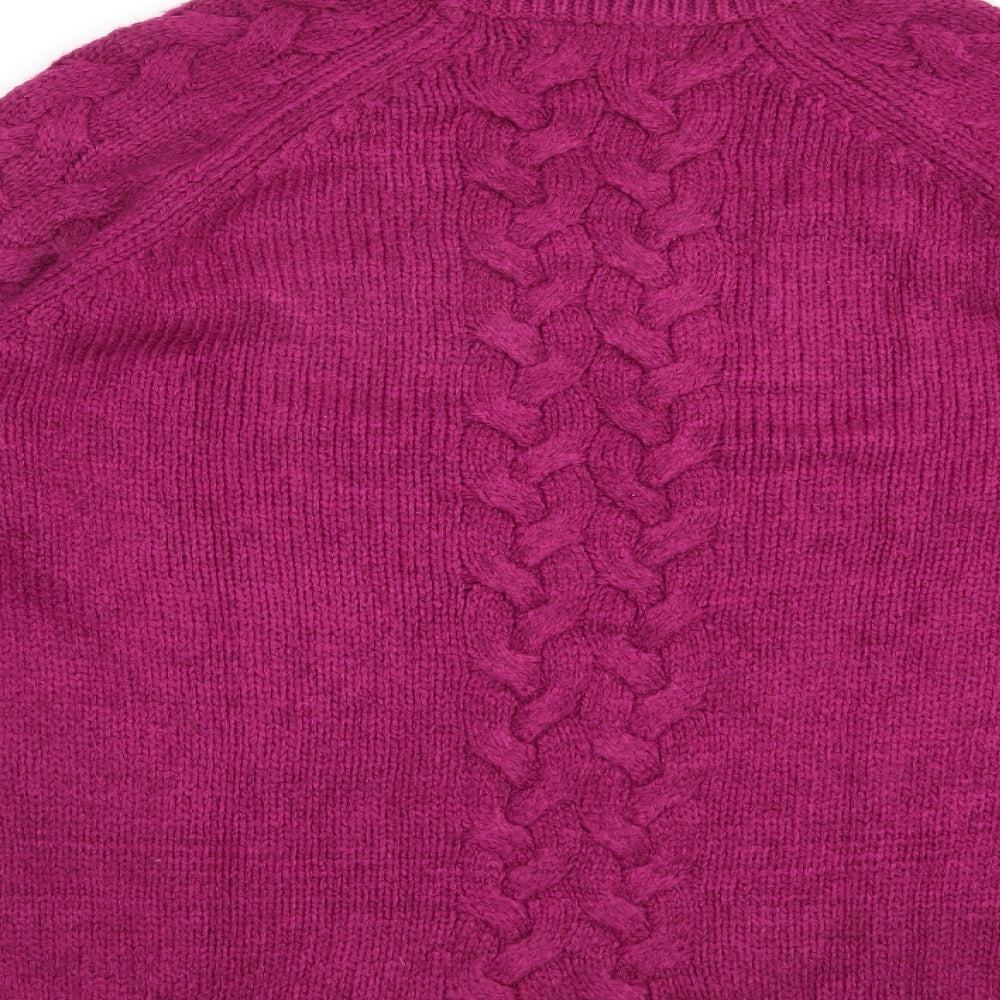 Marks and Spencer Womens Purple High Neck  Acrylic Pullover Jumper Size M
