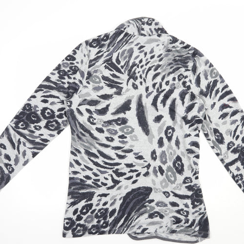 Tigi Womens Grey Boat Neck Animal Print Polyester Pullover Jumper Size 14