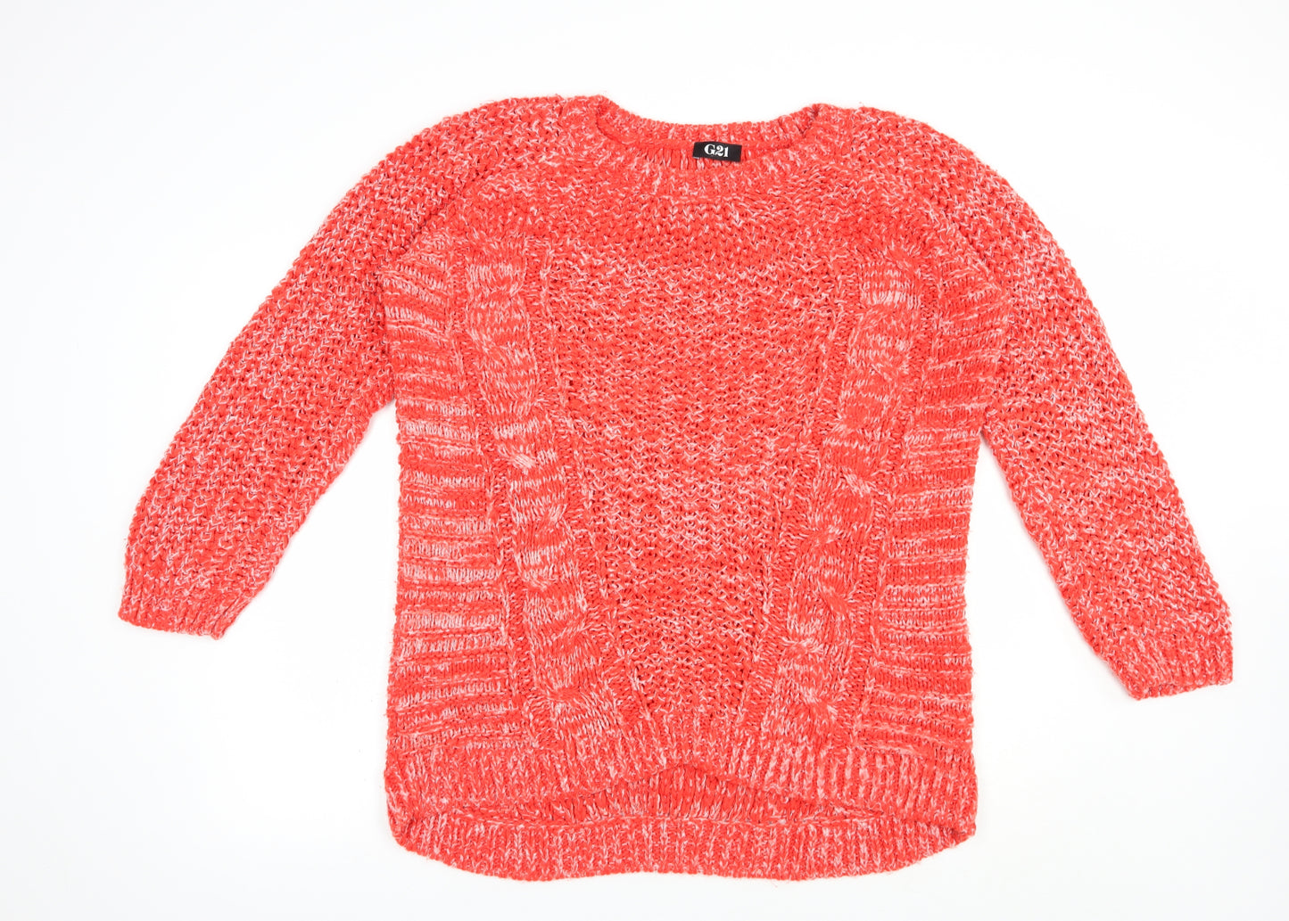 George Womens Red Boat Neck  Acrylic Pullover Jumper Size 16