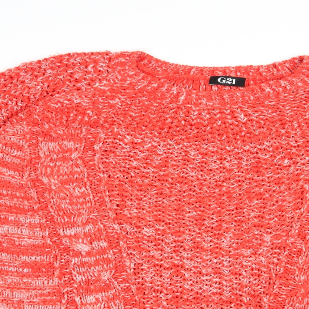 George Womens Red Boat Neck  Acrylic Pullover Jumper Size 16