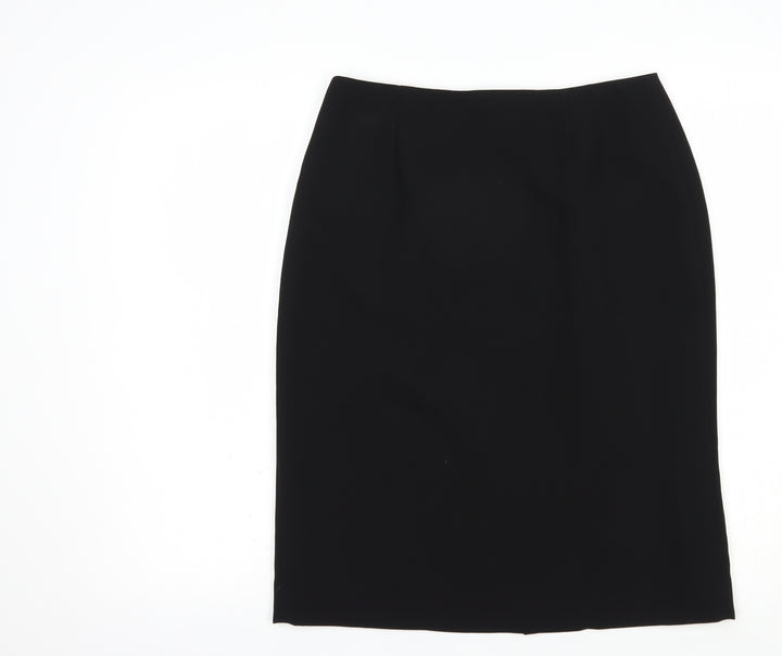 Skopes Womens Black  Polyester Straight & Pencil Skirt Size 10   Zip