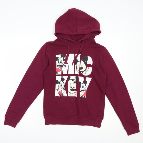 Primark Womens Purple  Cotton Pullover Hoodie Size 6  Pullover - Mickey Mouse
