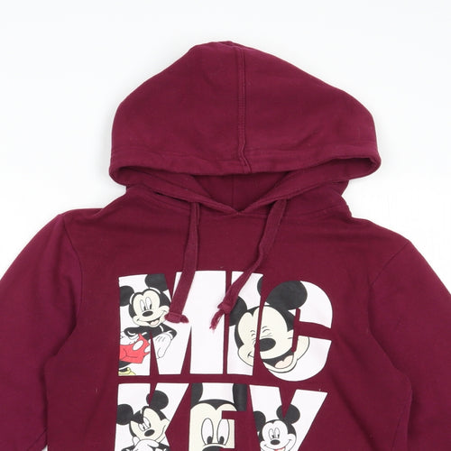 Primark Womens Purple  Cotton Pullover Hoodie Size 6  Pullover - Mickey Mouse