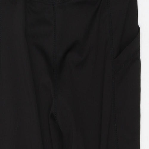 Preworn Womens Black  Polyester Cropped Leggings Size M L20 in