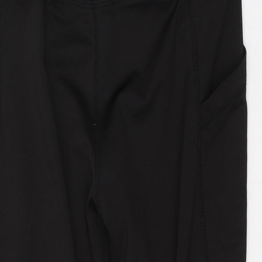 Preworn Womens Black  Polyester Cropped Leggings Size M L20 in