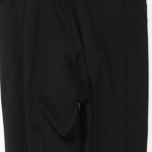 Preworn Womens Black  Polyester Cropped Leggings Size M L20 in