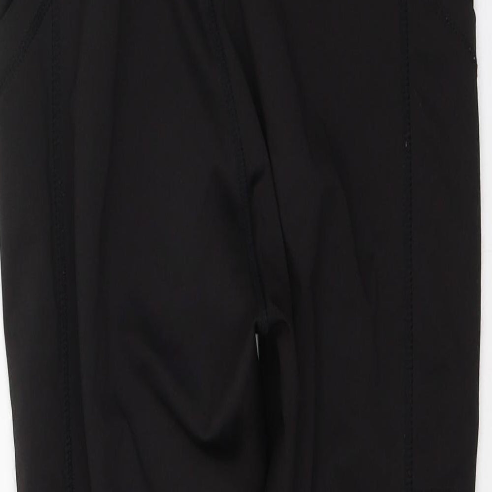 Preworn Womens Black  Polyester Cropped Leggings Size M L20 in