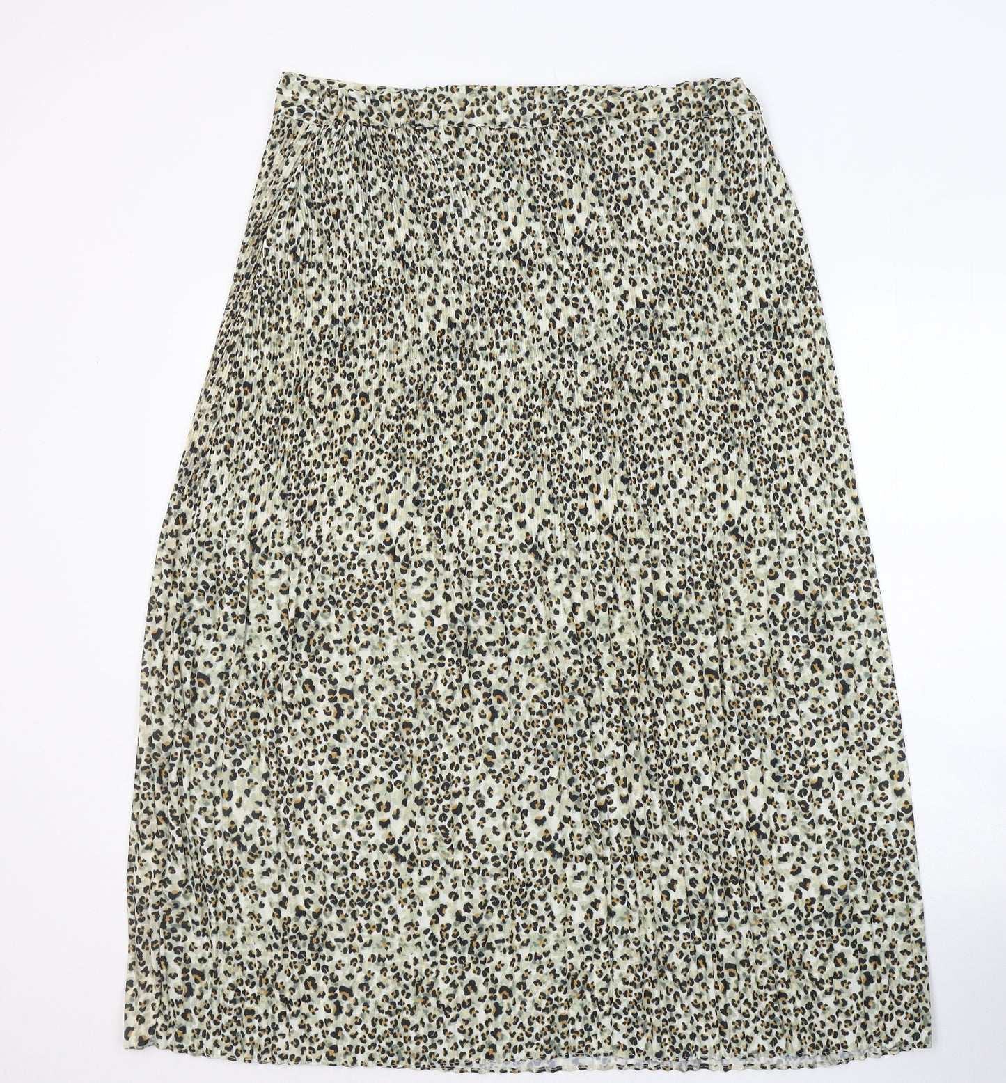 Primark Womens Beige Animal Print Polyester Maxi Skirt Size 16   Zip