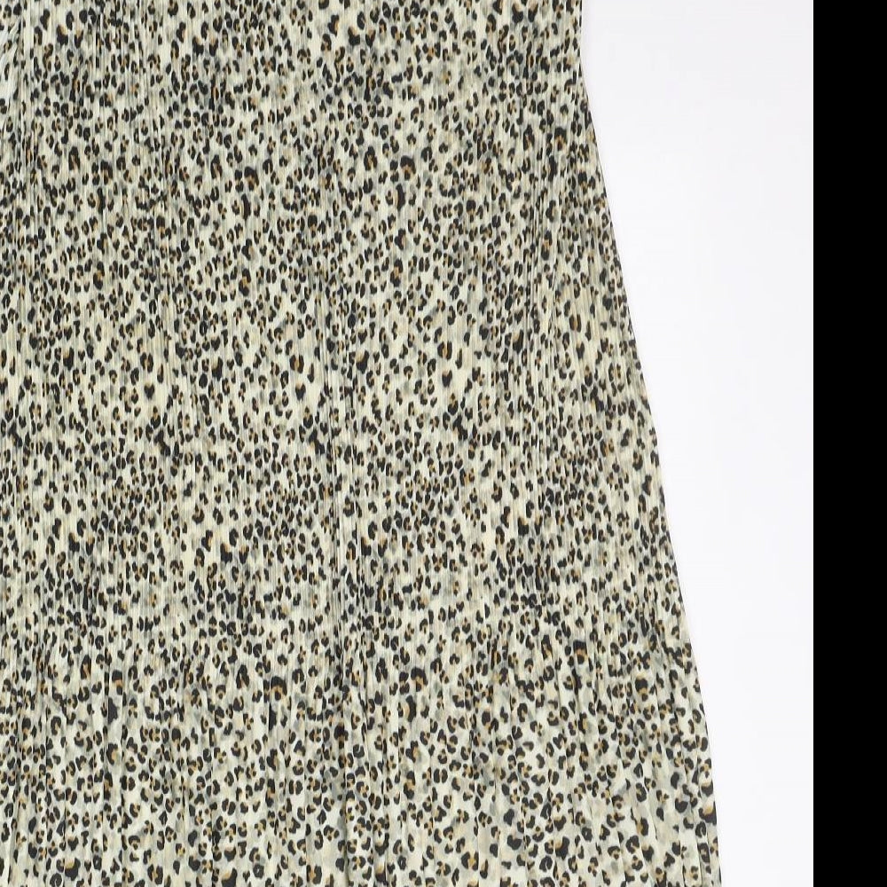 Primark Womens Beige Animal Print Polyester Maxi Skirt Size 16   Zip