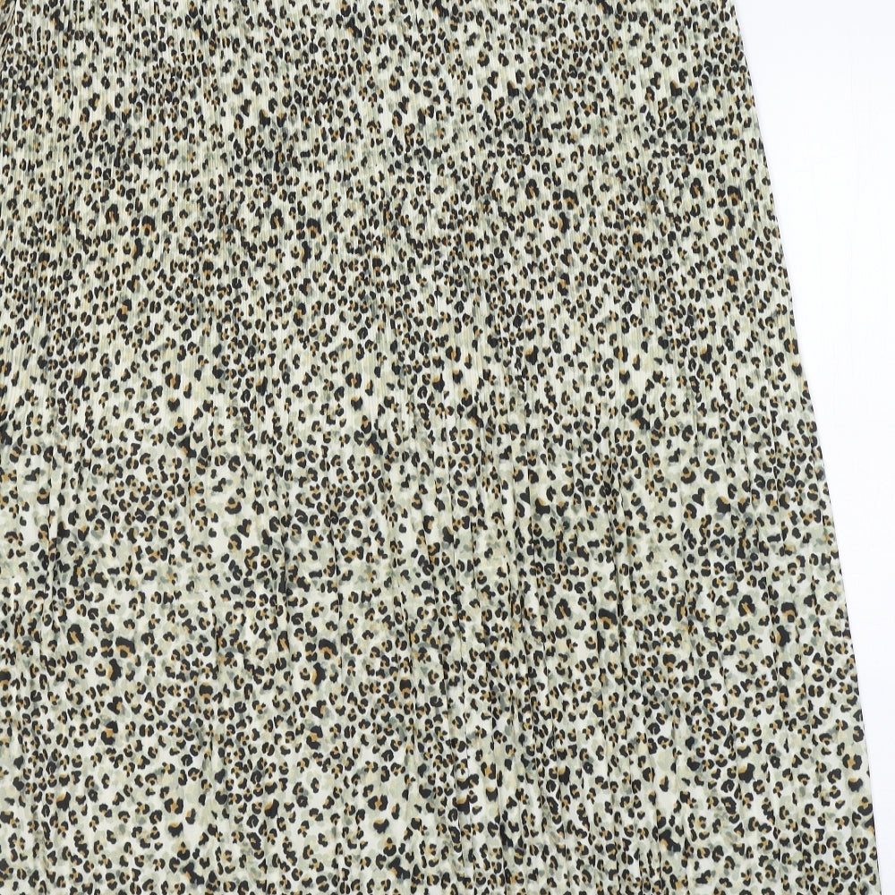 Primark Womens Beige Animal Print Polyester Maxi Skirt Size 16   Zip