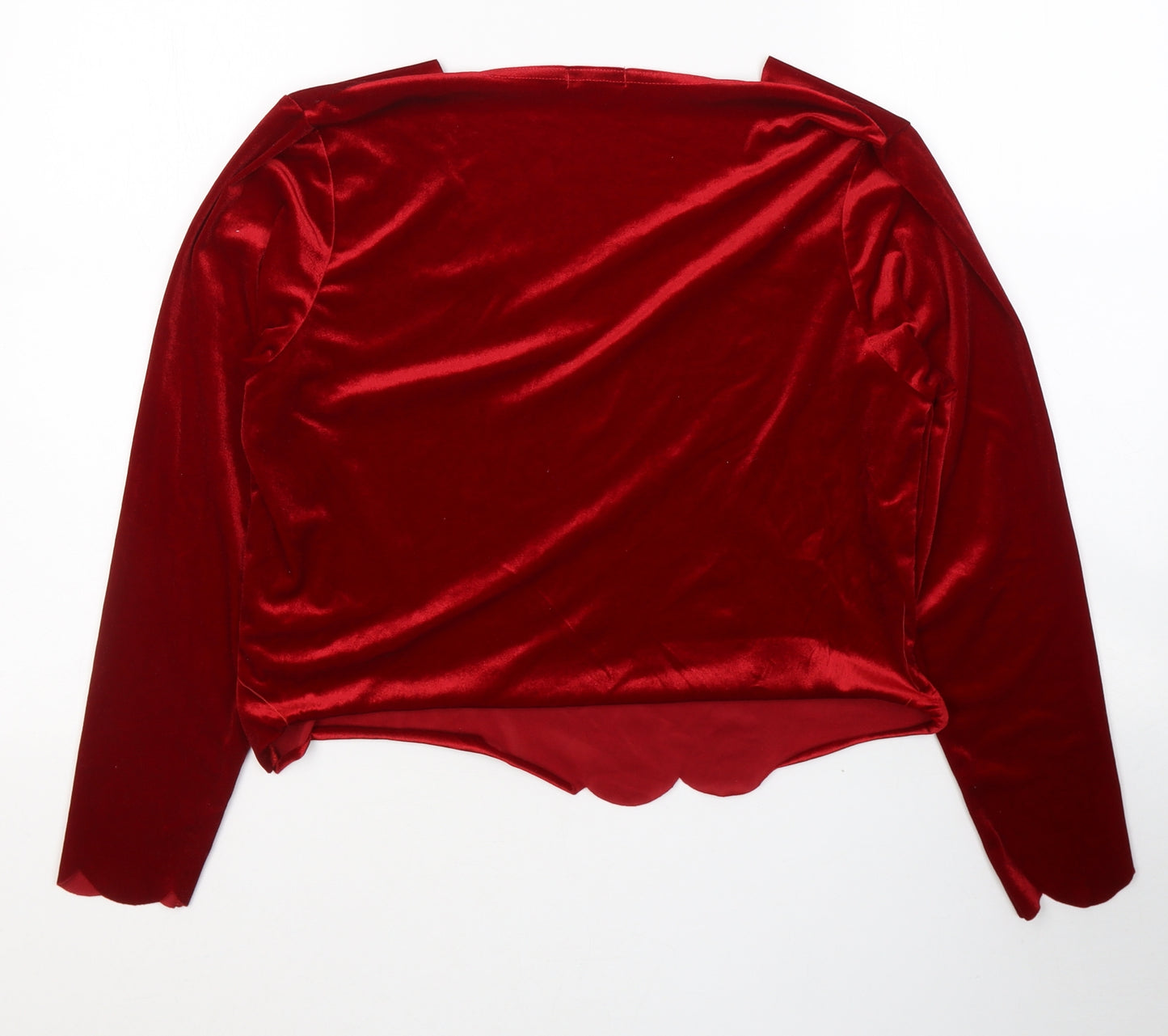 Boohoo Womens Red  Polyester Cropped Blouse Size 18 V-Neck