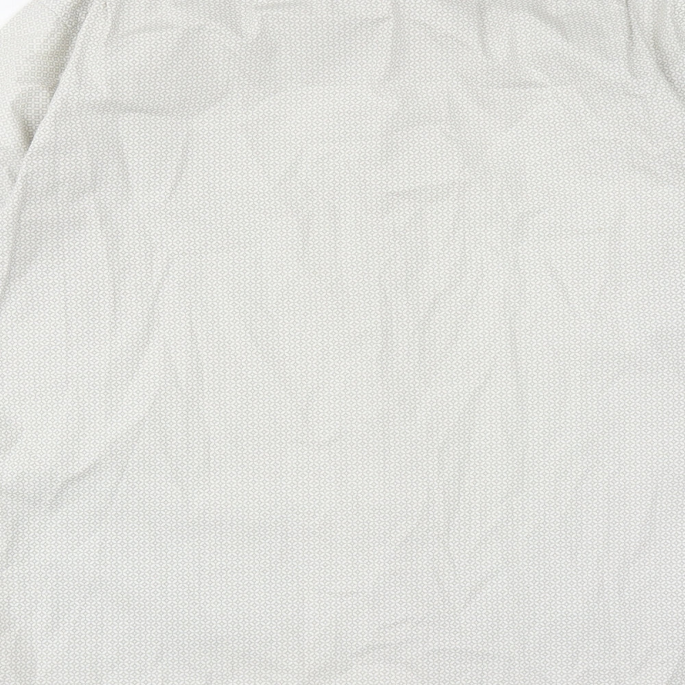 Gap  Mens Grey Geometric Cotton  Button-Up Size L Collared Button