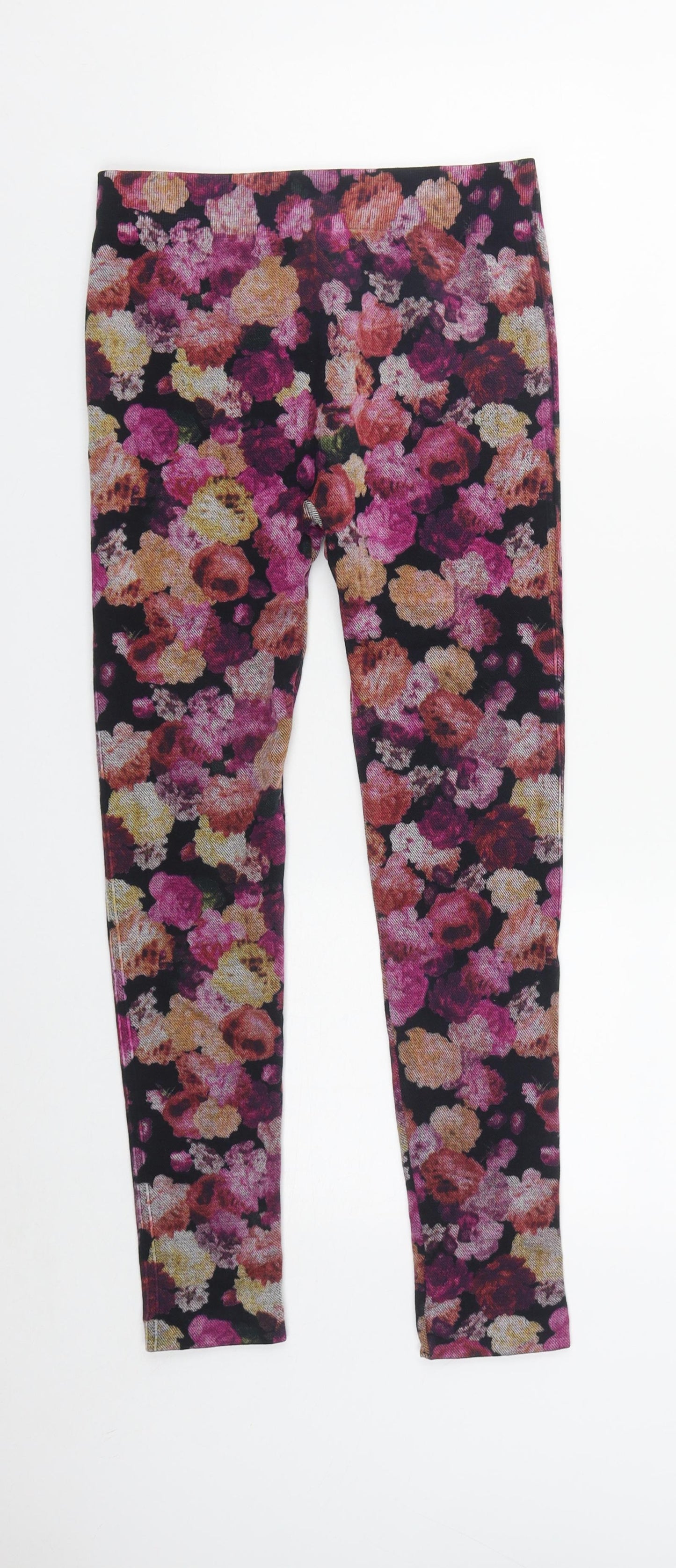 George Womens Multicoloured Floral Polyester Cropped Leggings Size M L24 in